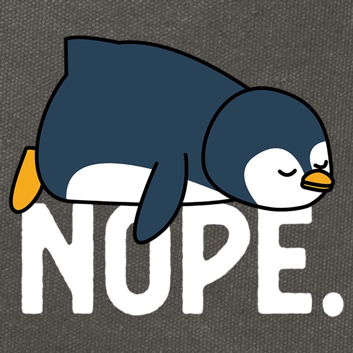  Nope Relaxed Not Today Funny Lazy Penguin Meme Cotton Canvas Backpack