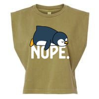  Nope Relaxed Not Today Funny Lazy Penguin Meme Garment-Dyed Women's Muscle Tee