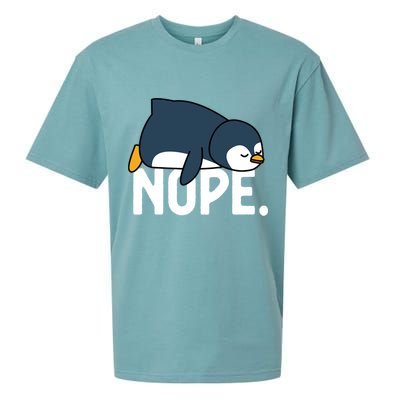  Nope Relaxed Not Today Funny Lazy Penguin Meme Sueded Cloud Jersey T-Shirt