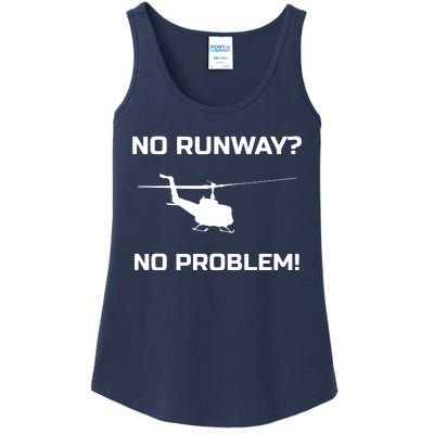 No Runway No Problem Funny Helicopter Pilot Ladies Essential Tank