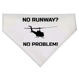 No Runway No Problem Funny Helicopter Pilot USA-Made Doggie Bandana