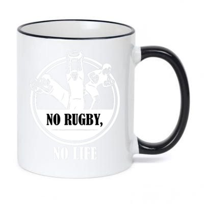 No Rugby No Life Gift For Rugby Player American Football 11oz Black Color Changing Mug