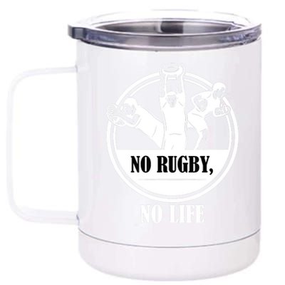 No Rugby No Life Gift For Rugby Player American Football 12 oz Stainless Steel Tumbler Cup