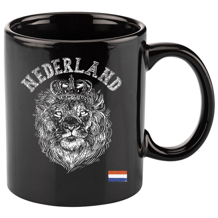 Nederland Reto Netherlands Lion Holland Dutch 11oz C Handle Ceramic Mug