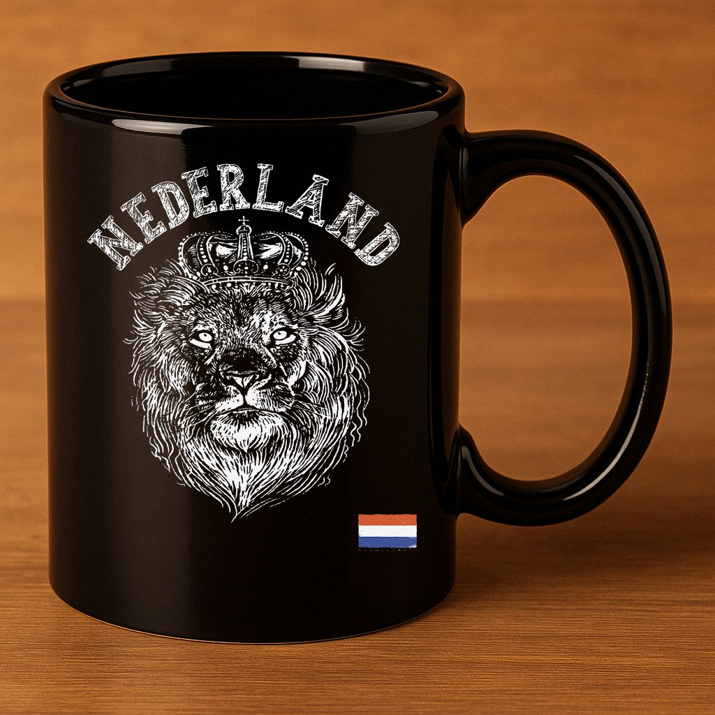 Nederland Reto Netherlands Lion Holland Dutch 11oz C Handle Ceramic Mug