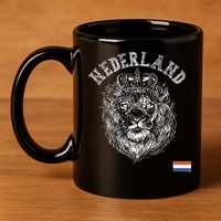 Nederland Reto Netherlands Lion Holland Dutch 11oz C Handle Ceramic Mug