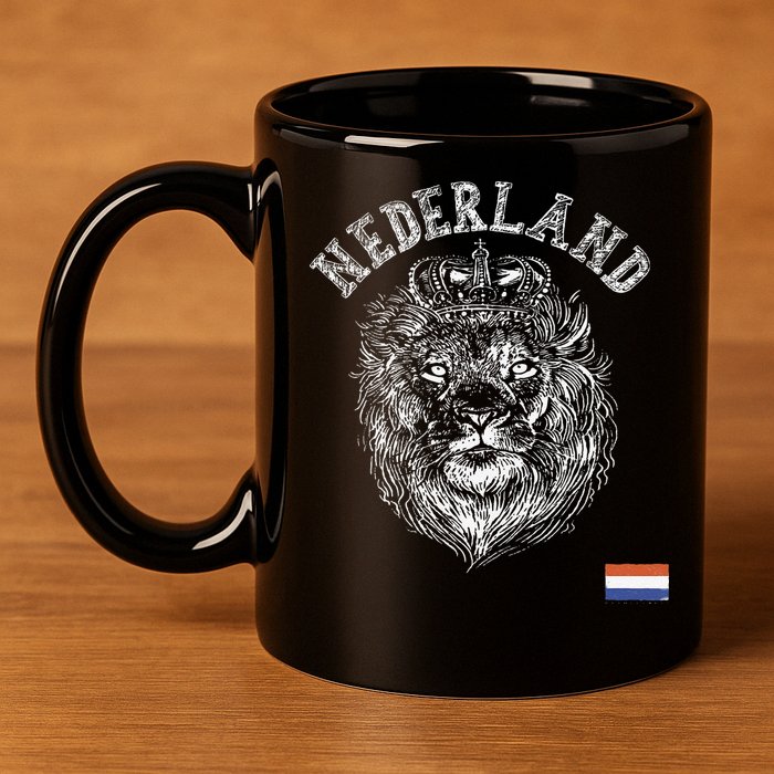Nederland Reto Netherlands Lion Holland Dutch 11oz C Handle Ceramic Mug