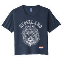Nederland Reto Netherlands Lion Holland Dutch Women's Crop Top Tee