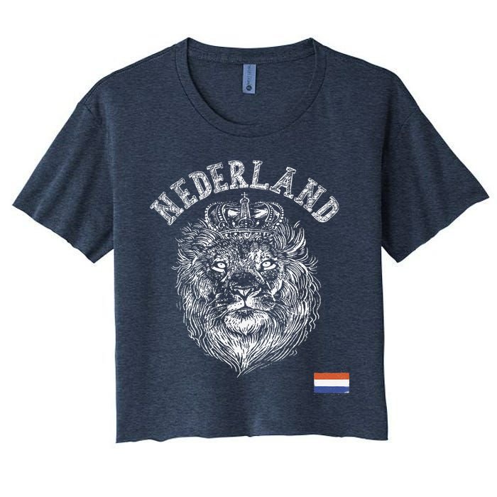 Nederland Reto Netherlands Lion Holland Dutch Women's Crop Top Tee