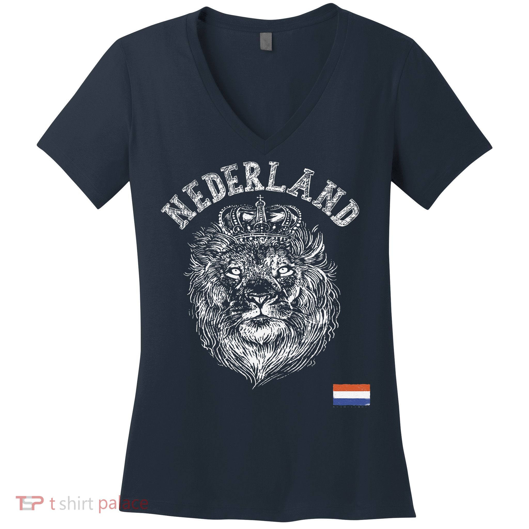 Nederland Reto Netherlands Lion Holland Dutch Women's V-Neck T-Shirt
