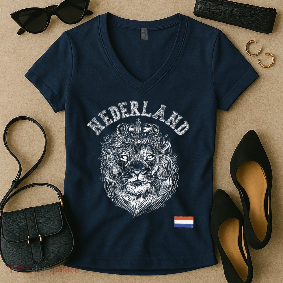 Nederland Reto Netherlands Lion Holland Dutch Women's V-Neck T-Shirt