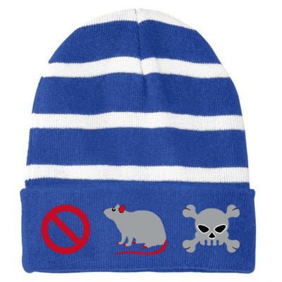 No Rat P.O.I.S.O.N Striped Beanie with Solid Band