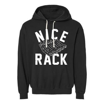 Nice Rack Ribs Bbq Lover Funny Garment-Dyed Fleece Hoodie