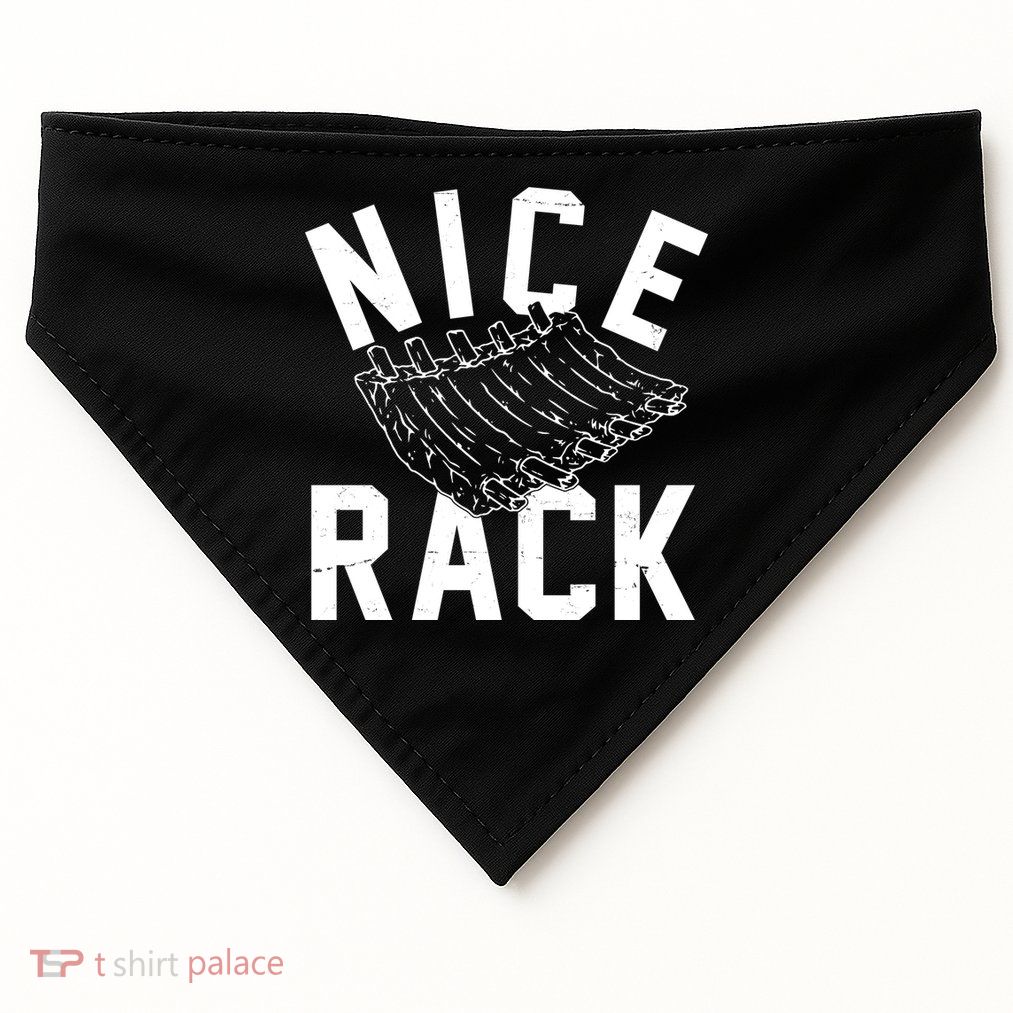 Nice Rack Ribs Bbq Lover Funny USA-Made Doggie Bandana