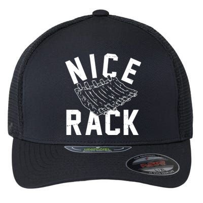 Nice Rack Ribs Bbq Lover Funny Flexfit Unipanel Trucker Cap