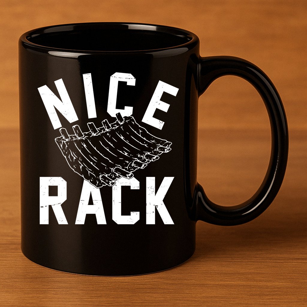 Nice Rack Ribs Bbq Lover Funny 11oz C Handle Ceramic Mug