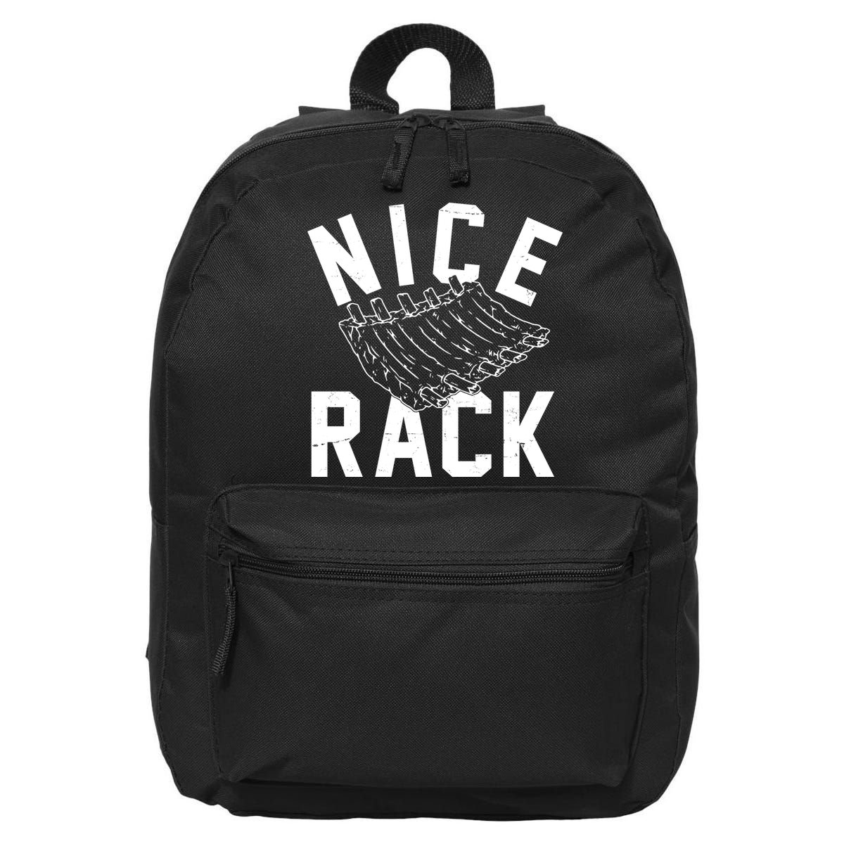 Nice Rack Ribs Bbq Lover Funny 16 in Basic Backpack