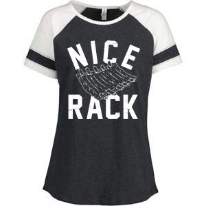 Nice Rack Ribs Bbq Lover Funny Enza Ladies Jersey Colorblock Tee