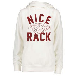 Nice Rack Ribs Bbq Lover Funny Womens Funnel Neck Pullover Hood