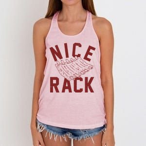 Nice Rack Ribs Bbq Lover Funny Women's Knotted Racerback Tank