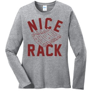 Nice Rack Ribs Bbq Lover Funny Ladies Long Sleeve Shirt