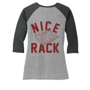 Nice Rack Ribs Bbq Lover Funny Women's Tri-Blend 3/4-Sleeve Raglan Shirt