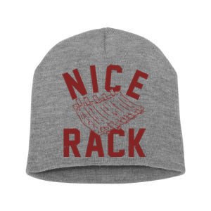 Nice Rack Ribs Bbq Lover Funny Short Acrylic Beanie