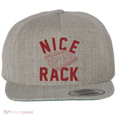 Nice Rack Ribs Bbq Lover Funny Wool Snapback Cap