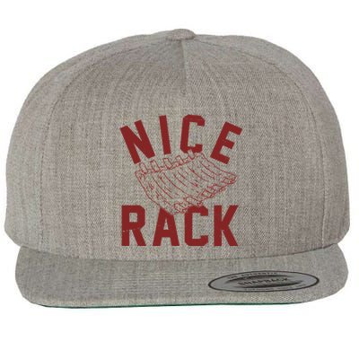 Nice Rack Ribs Bbq Lover Funny Wool Snapback Cap