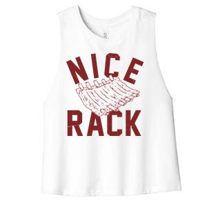 Nice Rack Ribs Bbq Lover Funny Women's Racerback Cropped Tank