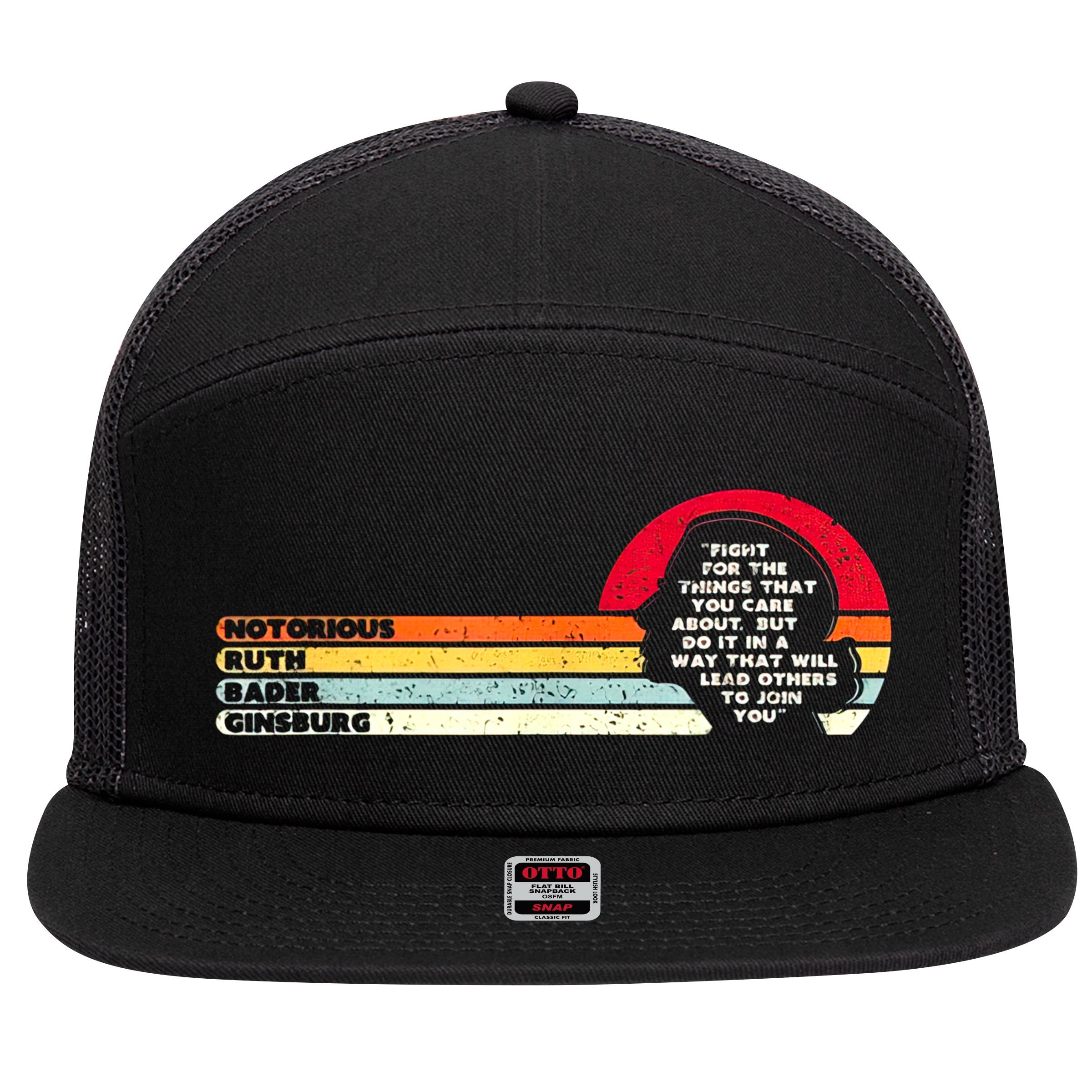 Notorious RBG Ruth Bader Ginsburg Vintage Supreme Court 7 Panel Mesh Trucker Snapback Hat