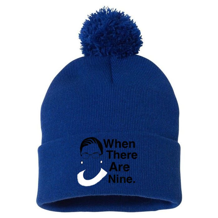 Notorious RBG Ruth Bader Ginsburg When There Are Nine Pom Pom 12in Knit Beanie