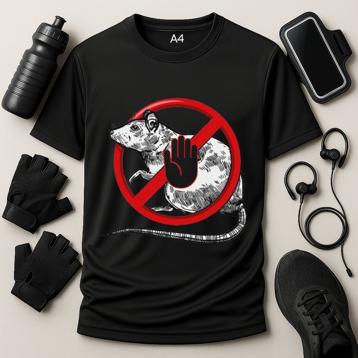 No Rat Sign Stop Snitching Pest Control Cool Novelty Graphic Cooling Performance Crew T-Shirt