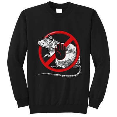 No Rat Sign Stop Snitching Pest Control Cool Novelty Graphic Sweatshirt