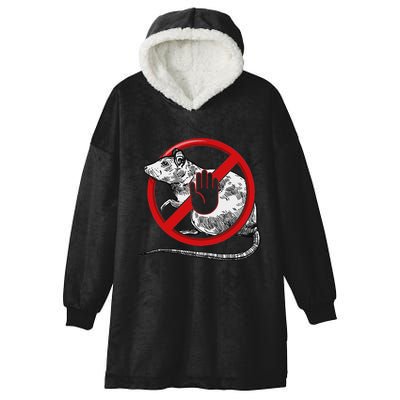 No Rat Sign Stop Snitching Pest Control Cool Novelty Graphic Hooded Wearable Blanket