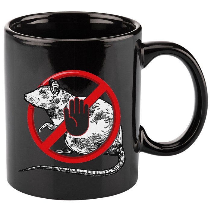 No Rat Sign Stop Snitching Pest Control Cool Novelty Graphic 11oz C Handle Ceramic Mug