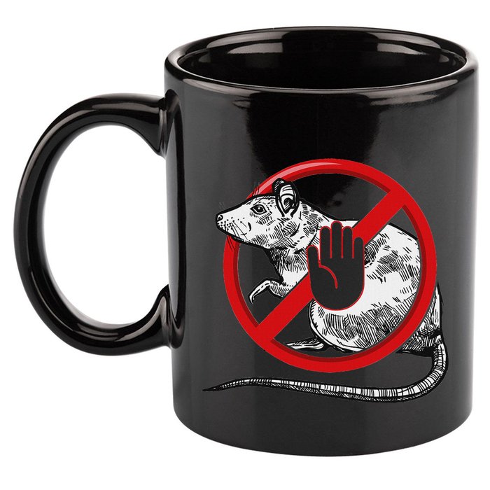 No Rat Sign Stop Snitching Pest Control Cool Novelty Graphic 11oz C Handle Ceramic Mug