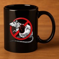 No Rat Sign Stop Snitching Pest Control Cool Novelty Graphic 11oz C Handle Ceramic Mug