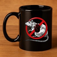 No Rat Sign Stop Snitching Pest Control Cool Novelty Graphic 11oz C Handle Ceramic Mug