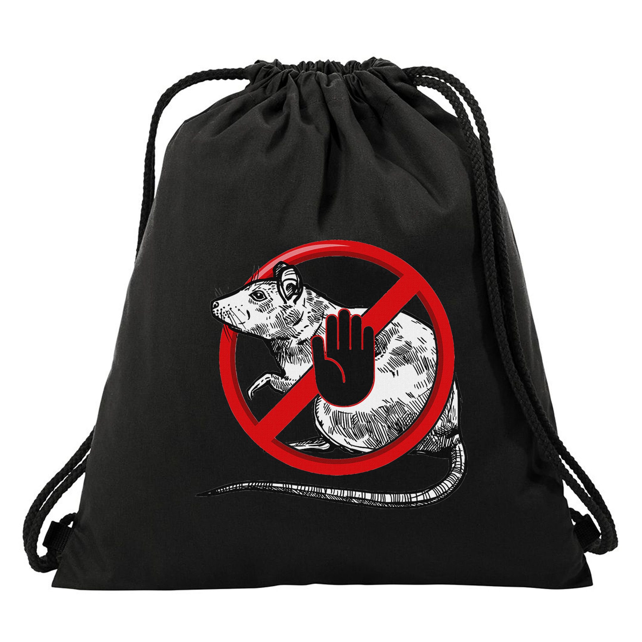No Rat Sign Stop Snitching Pest Control Cool Novelty Graphic Drawstring Bag