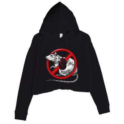 No Rat Sign Stop Snitching Pest Control Cool Novelty Graphic Crop Fleece Hoodie