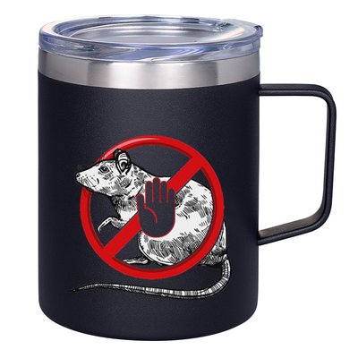 No Rat Sign Stop Snitching Pest Control Cool Novelty Graphic 12oz Stainless Steel Coffee Mug