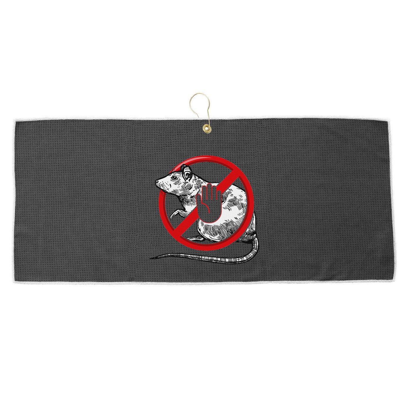 No Rat Sign Stop Snitching Pest Control Cool Novelty Graphic Large Microfiber Waffle Golf Towel