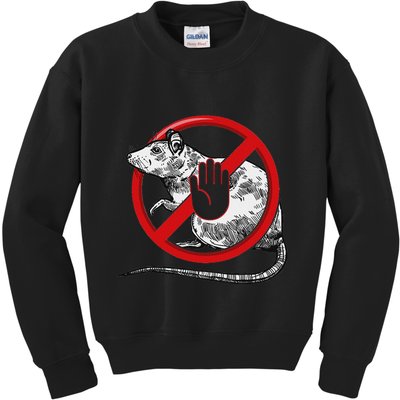 No Rat Sign Stop Snitching Pest Control Cool Novelty Graphic Kids Sweatshirt