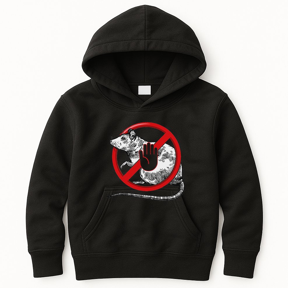 No Rat Sign Stop Snitching Pest Control Cool Novelty Graphic Kids Hoodie
