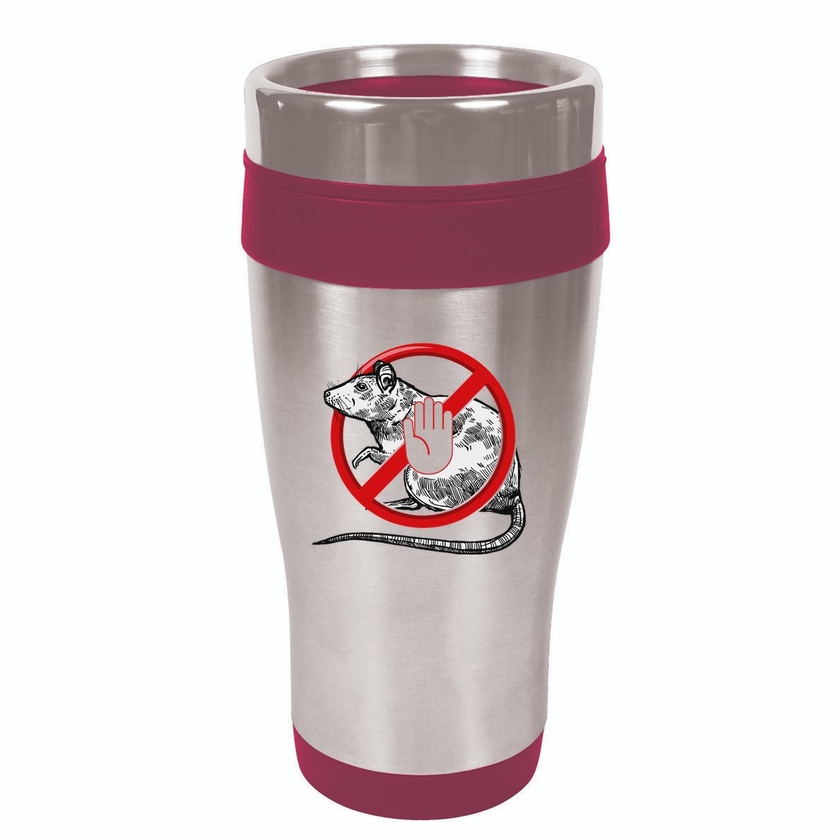 No Rat Sign Stop Snitching Pest Control Cool Novelty Graphic 16oz Travel Tumbler