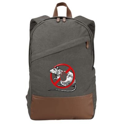 No Rat Sign Stop Snitching Pest Control Cool Novelty Graphic Cotton Canvas Backpack