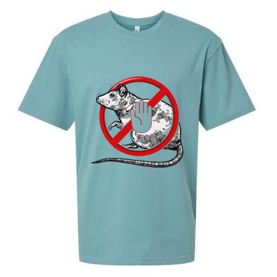 No Rat Sign Stop Snitching Pest Control Cool Novelty Graphic Sueded Cloud Jersey T-Shirt