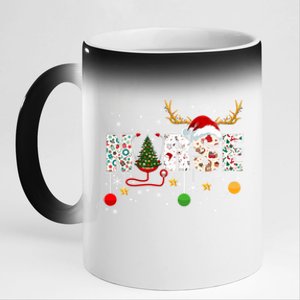 Nurse Rn Stethoscope Christmas Tree Ornats Decor Gift 11oz Black Color Changing Mug