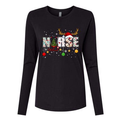 Nurse Rn Stethoscope Christmas Tree Ornats Decor Gift Womens Cotton Relaxed Long Sleeve T-Shirt